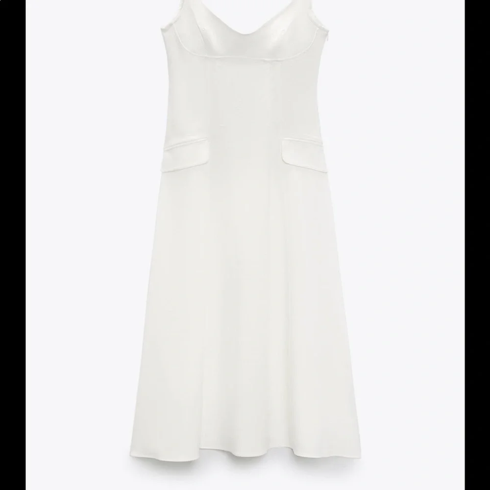 NWT Zara white textured dress - Picture 4 of 7